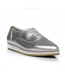 Pantofi piele Oxford Varf Ascutit Argintiu C1  - orice culoare