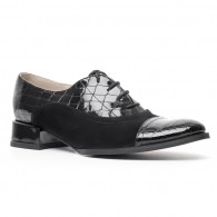 Pantofi Oxford 4 piele croco negru - orice culoare