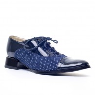 Pantofi Oxford Combi piele bleumarin Buline - orice culoare