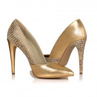 Pantofi Stiletto Croco Auriu I7 - orice culoare