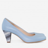 Pantofi Piele Bleu Toc Mic Comod D45 - orice culoare