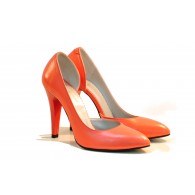 Pantofi dama piele naturala Elegant  Corai- disponibili pe orice culoare