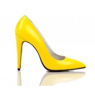 Pantofi Stiletto piele lacuita PP1 galben - orice culoare