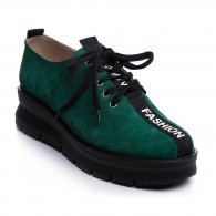 Pantofi Piele Intoarsa Verde Mandy V55 - orice culoare