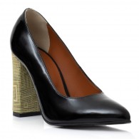 Pantofi Eleganti Toc Gros Lac Negru Melisa T31 - Orice Culoare
