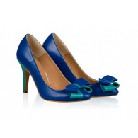 Pantofi Stiletto Piele Albastru Funda Chic N20 - orice culoare
