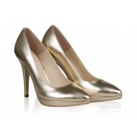 Pantofi Piele Stiletto Platforma Auriu N24 - orice culoare