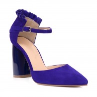 Pantofi Piele Intoarsa Albastru Royal Elissa C55 - orice culoare