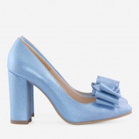 Pantofi Piele Bleu Cu Fundita Boema D55 - orice culoare