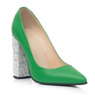 Pantofi Stiletto Toc Gros Verde  C10 - Orice Culoare
