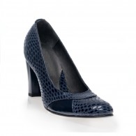 Pantofi dama piele bleumarin imprimeu V22 - orice culoare