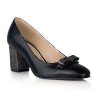 Pantofi Piele Comod Negru/Argintiu V41 - orice culoare