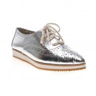 Pantofi piele Oxford Varf ascutit Argintiu V2  - orice culoare