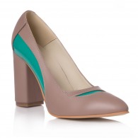 Pantofi Piele Capucino/Verde Samira V40 - orice culoare
