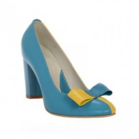 Pantofi dama piele naturala albastru  Funda Duo - orice culoare