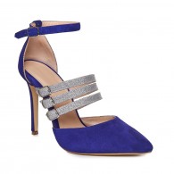 Pantofi Stiletto Piele Albastru Electric/Argintiu L50 - orice culoare