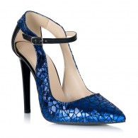 Pantofi Stiletto Piele Albastru Imprimeu S15 - orice culoare