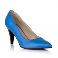 Pantofi Stiletto Piele Albastru Toc Mic V30 - orice culoare