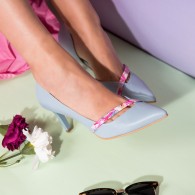Pantofi Stiletto Piele Bleu Alda C52 - orice culoare