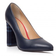 Pantofi Stiletto Toc Gros Bleumarin/Carouri Melisa T28 - Orice Culoare