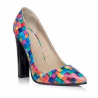 Pantofi Stiletto Toc Gros Multicolor C28 - orice culoare