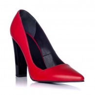 Pantofi Stiletto Toc Gros Rosu C28- orice culoare