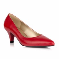 Pantofi Stiletto Piele Rosu Toc Mic L21 - orice culoare