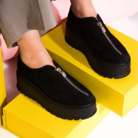 Pantofi Piele Intoarsa Talpa Inalta Fashion V10  - orice culoare