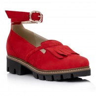Pantofi Talpa Bocanc Piele Rosu Bareta V19 - orice culoare