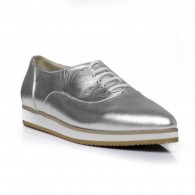 Pantofi piele Oxford Varf Ascutit Argintiu C1  - orice culoare