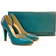 Pantofi dama piele naturala Elegant Turcoaz- disponibili pe orice culoare