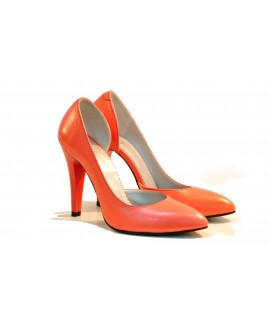 Pantofi dama piele naturala Elegant  Corai- disponibili pe orice culoare