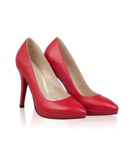 Pantofi Piele Stiletto Platforma Rosu N24 - orice culoare