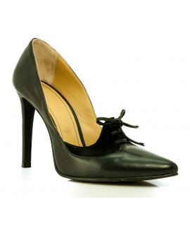 Pantofi Piele Stiletto cu Siret F3  - orice culoare