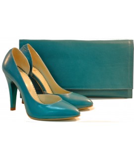 Pantofi dama piele naturala Elegant Turcoaz- disponibili pe orice culoare