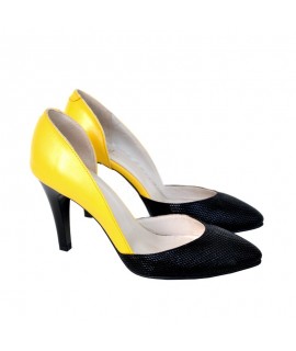 Pantofi Dama Piele Stiletto Galben D14 - orice culoare