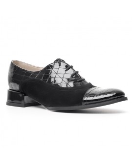 Pantofi Oxford 4 piele croco negru - orice culoare