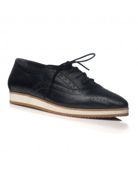 Pantofi piele Oxford Varf ascutit Negru V2  - orice culoare